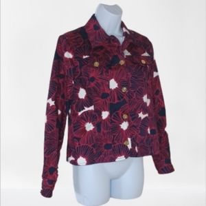 Charter Club Red Floral Jacket, sz XS